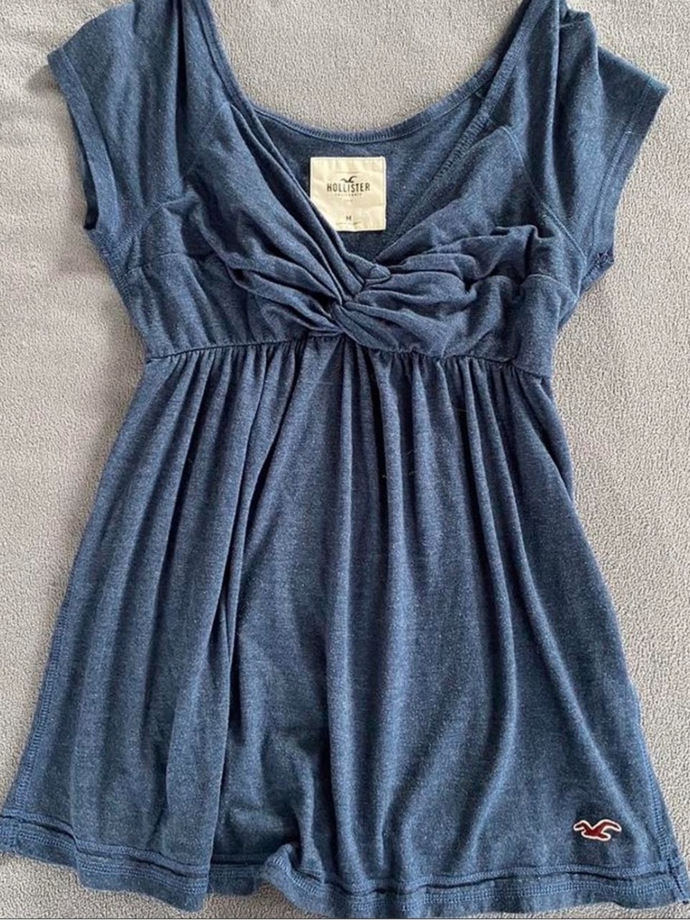 Hollister Blue Twist-Front Scoop Neck Top